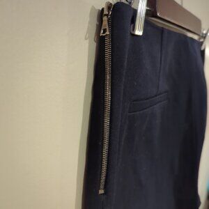 Navy Judith & Charles straight leg stretch pant with side zip